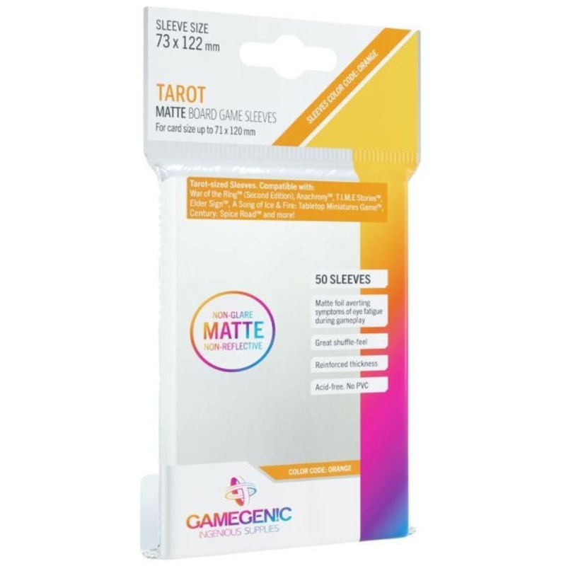 Gamegenic Matte Board Game Sleeves – Tarot Sizes (73mm x 122mm) (50 Sleeves Per Pack)