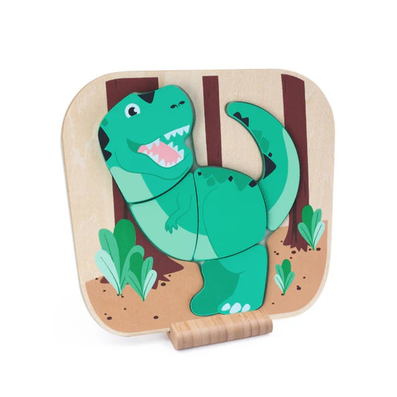 Wooden Dino Raised Puzzle – T-Rex
