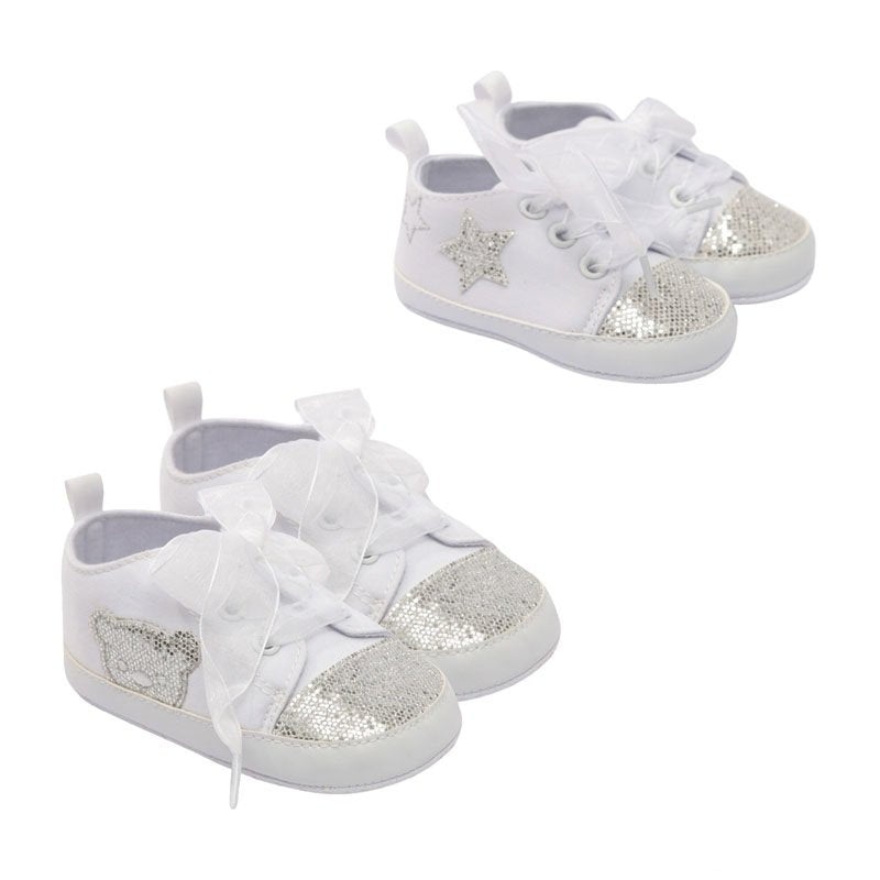 White Baby Glitter Trainers