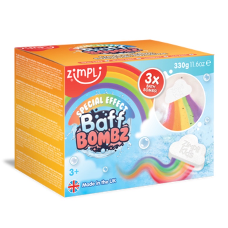 Zimpli Large Rainbow Special Effect Baff Bombz Pk 3