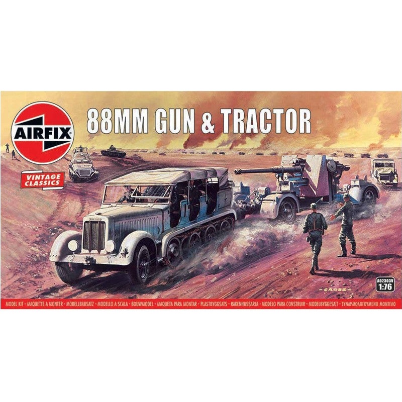 Airfix 1:76 88mm Gun & Tractor Vintage Classics