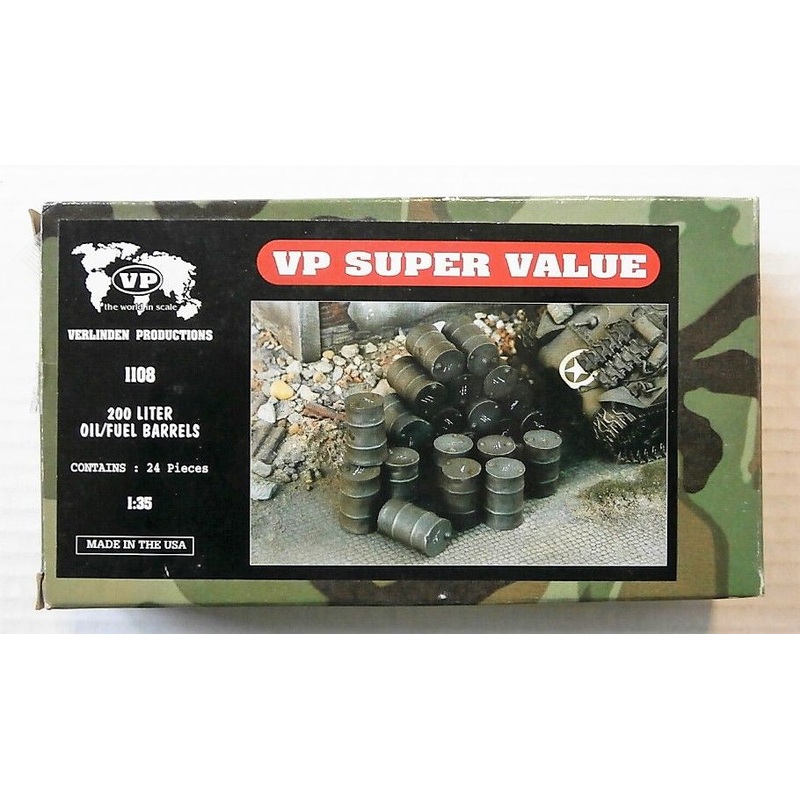 VP 1:35 Resin 200 Litre Oil/Fuel Barrels (24 pcs) (LW)