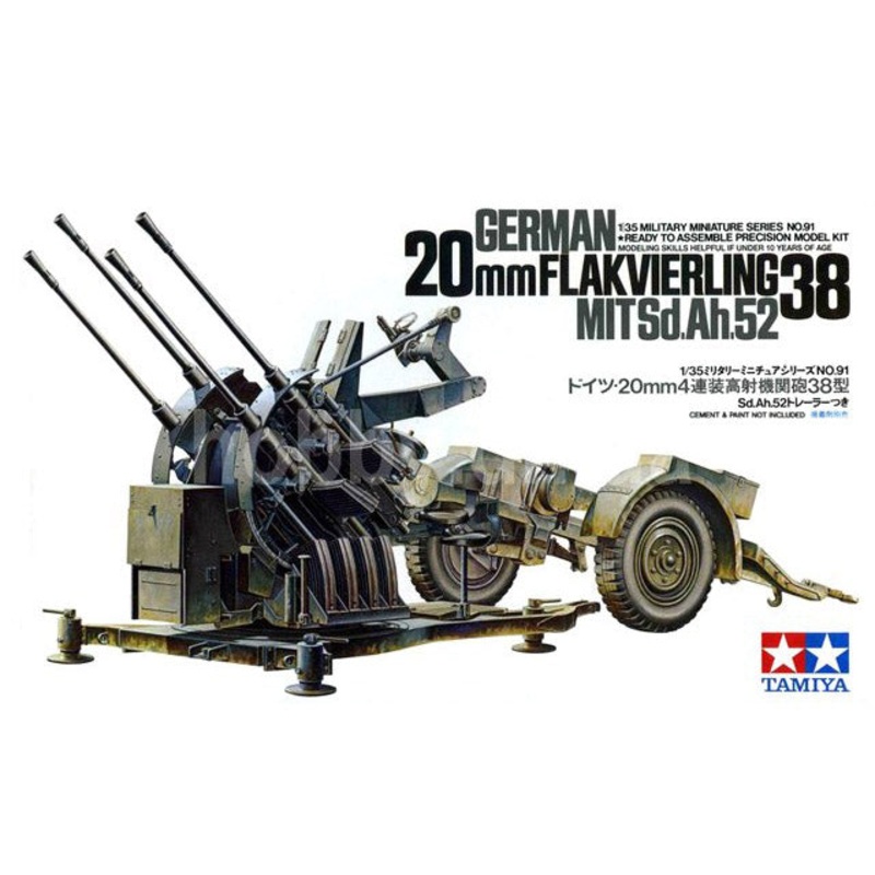 Tamiya 1:35 German 20mm Flakvierling 38 MITSd.Ah.52