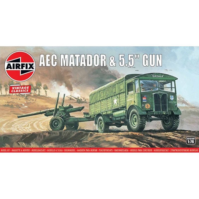 Airfix Vintage Classis 1:76 AEC Matador & 5.5 Gun