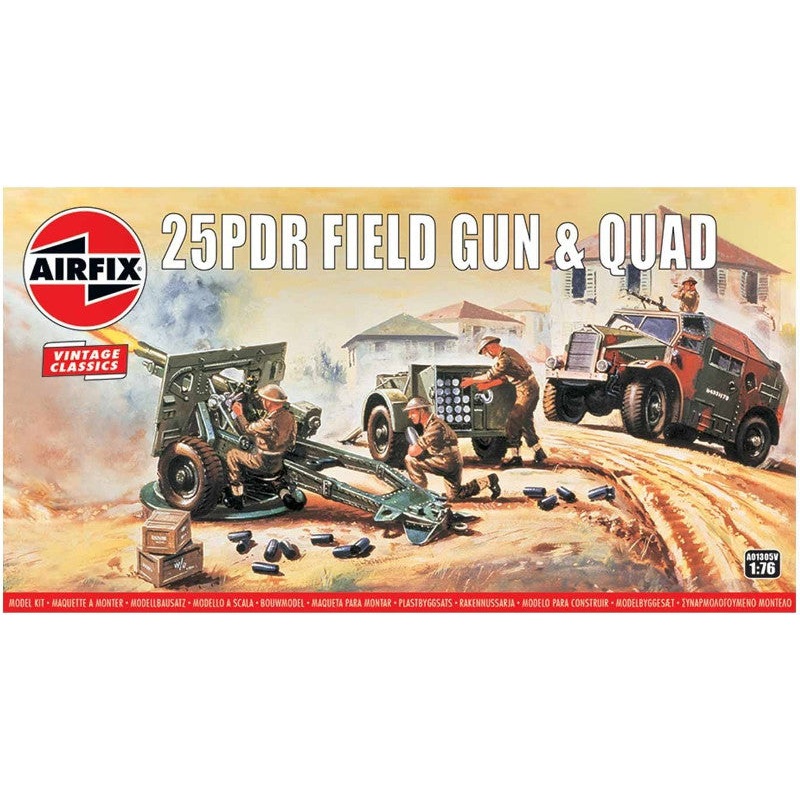 Airfix 1:76 25pdr Field Gun & Quad Vintage Classics