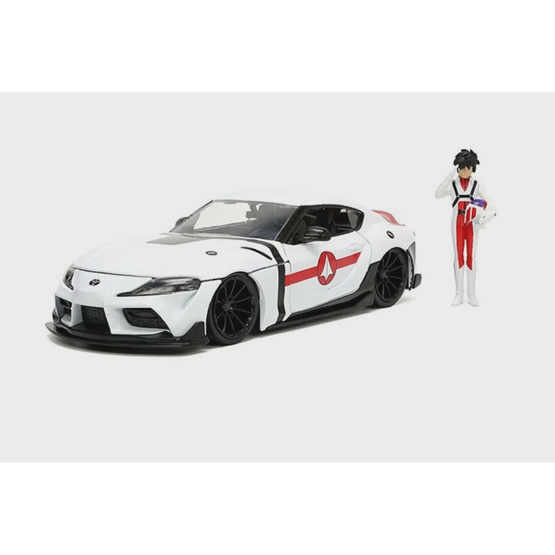 Jada 1:24 2020 Toyota Supra w/ Rick Hunter Figurine, White
