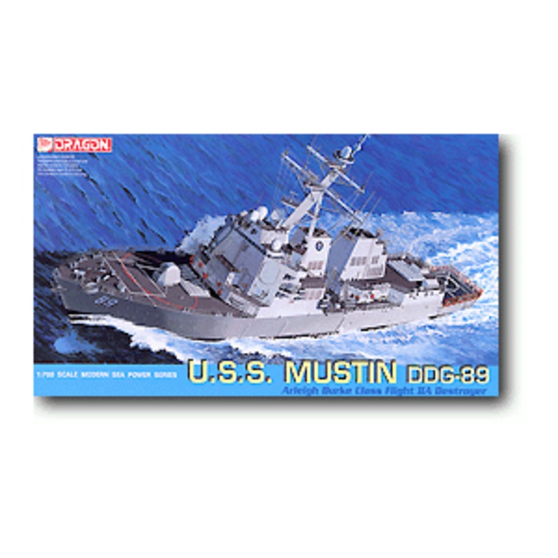 Dragon 1/700 U.S.S. Mustin DDG-89, Arleigh Burke Class Flight IIA Destroyer Plastic Model Kit DR7044