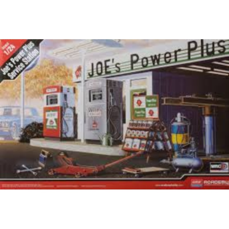 Academy 1/24 Joe’s Power Plus Gas Service Station Le: Plastic Model Kit
