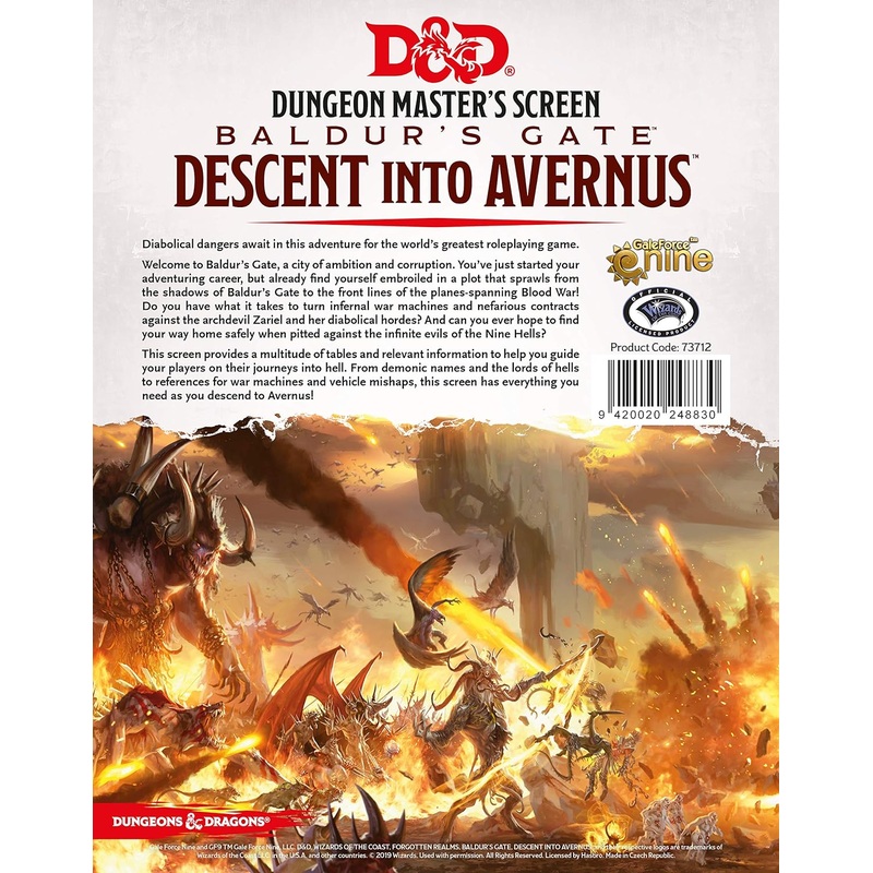 Dungeon Master’s Screen: Baldur’s Gate : Descent into Avernus