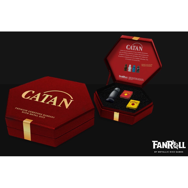 Catan: Hematite Premium Gemstone Robbers with Metal Dice