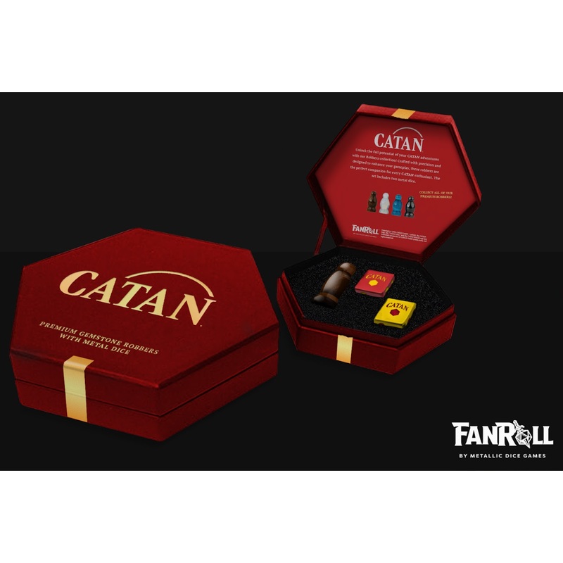 Catan Tiger’s Eye: Premium Gemstone Robbers with Metal Dice