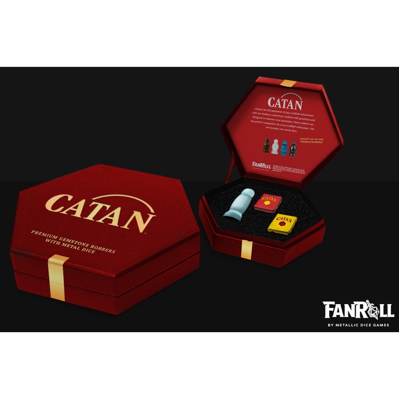 Catan: Opalite Premium Gemstone Robbers with Metal Dice