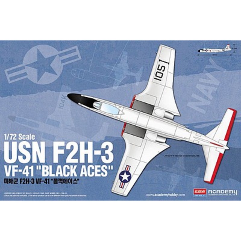 ACADEMY 1/72 USN F2H-3 VF-41 “Black Aces” Banshee