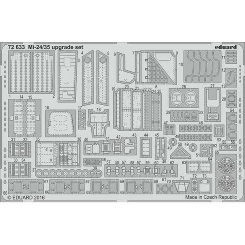 EDUARD Photo Etched Set for 1/72 Mi-24/35 Upgrade Set