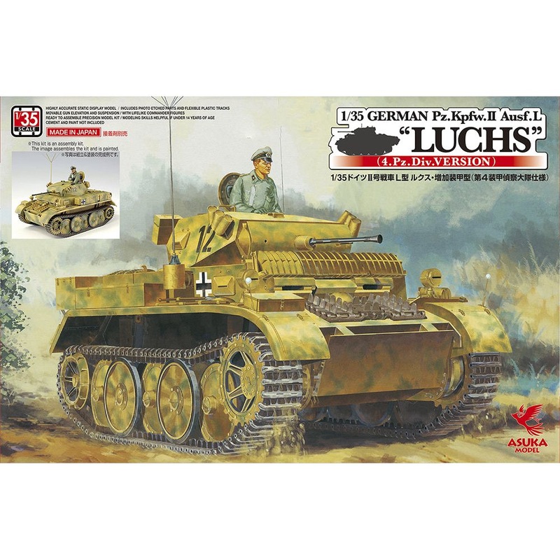 Asuka 1/35 German Pz.Kpfw.II Ausf.L “LUCHS” (4.Pz Division) Plastic Model Kit