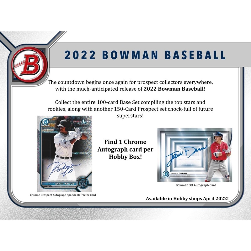 2022 Bowman Baseball Hobby Box