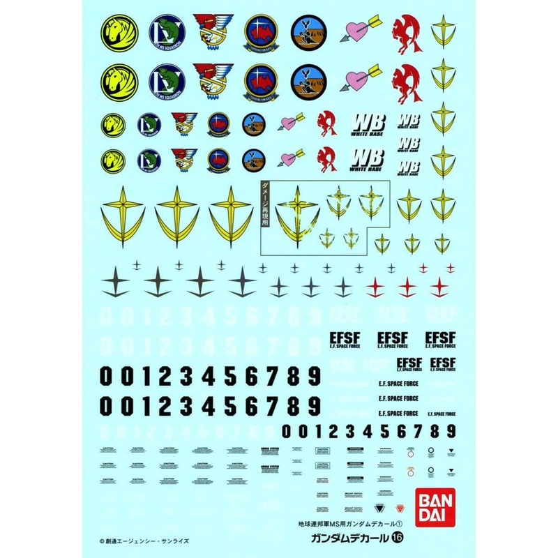 BANDAI Gundam Decal 16 MG Multiuse – Federation