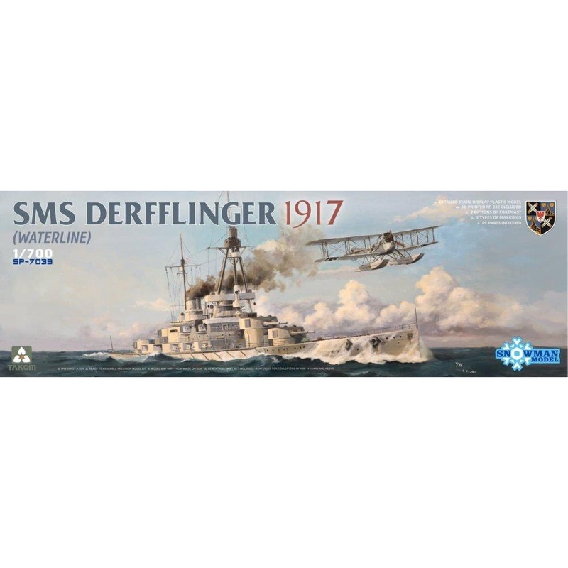 TAKOM 1/700 SMS Derfflinger 1917 (Waterline) w/3D printed FF-33E (Snowman) Plastic Model Kit [SP-7039]