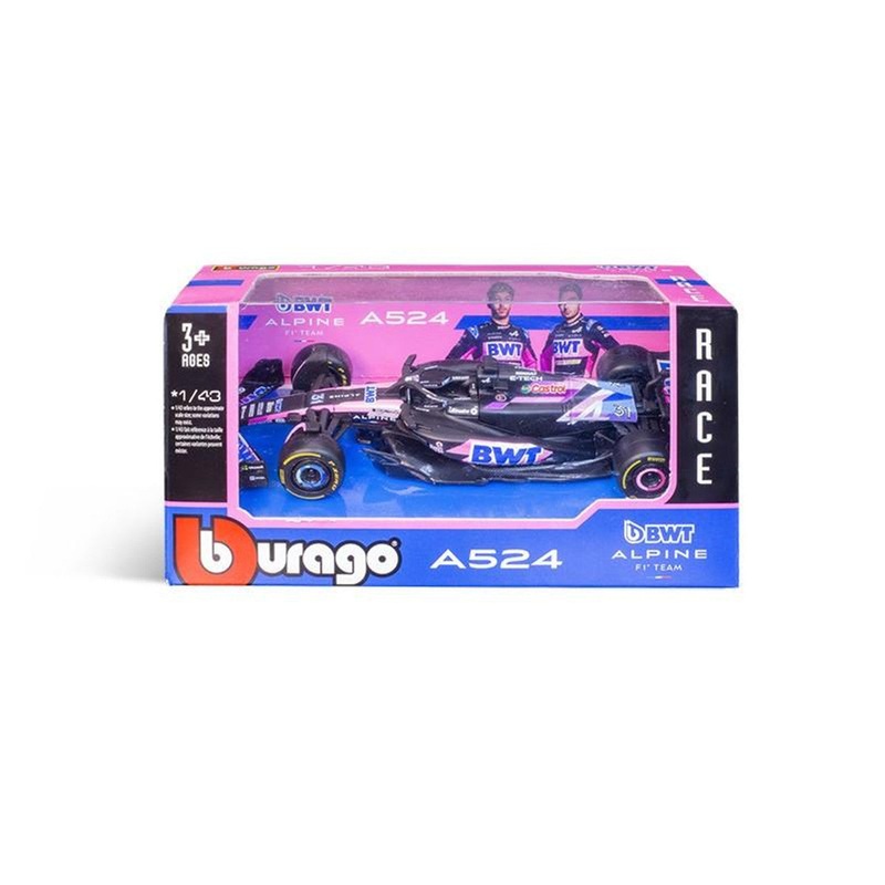 16 BURAGO 60039B NO31 BWT ALPINE A524 ESTEBAN OCON F1 CAR 1/43RD SCALE