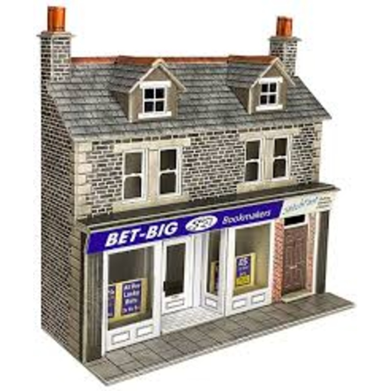 METCALFE PO307 00/H0 SCALE  STONE LOW RELIEF TERRACED SHOP FRONTS