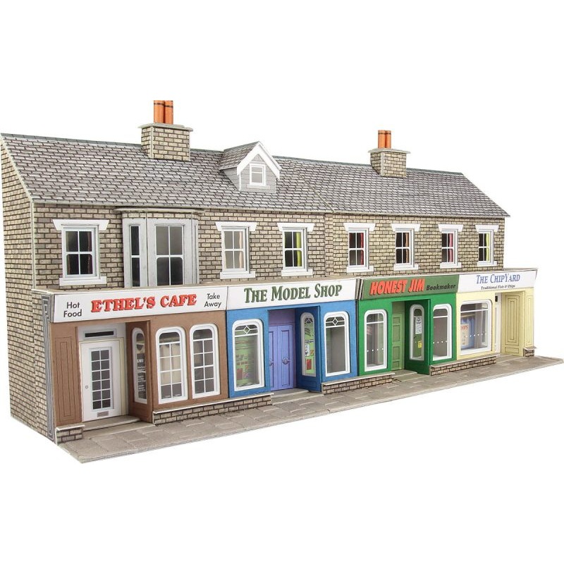 METCALFE PO273 00/H0 SCALE LOW RELIEF TERRACED SHOP FRONTS