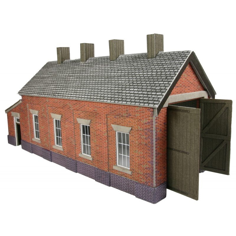 METCALFE PO331 00/H0 SCALE RED BRICK SINGLE TRACK ENGINE SHED
