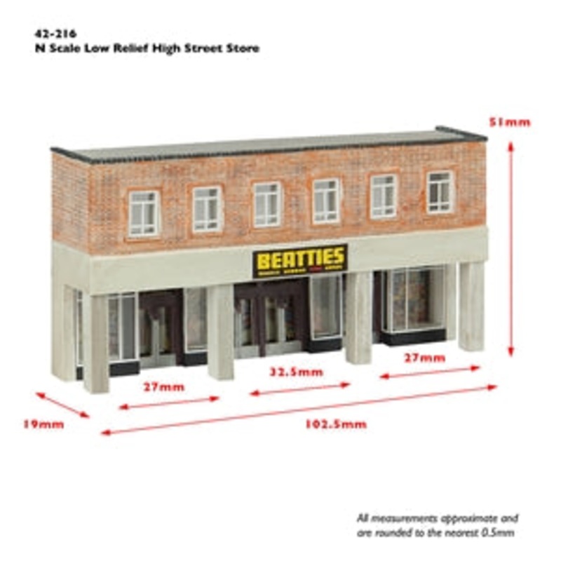 GRAHAM FARISH  SCENECRAFT 42-216 LOW RELIEF HIGH STREET STORE N GAUGE