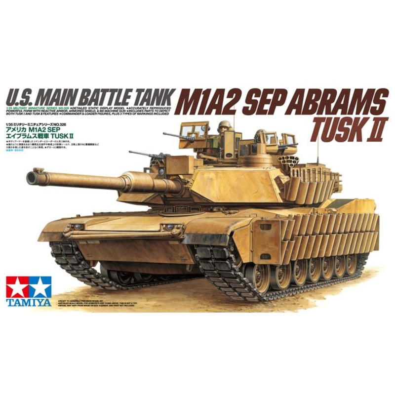 TAMIYA 35326 U.S MAIN BATTLE TANK M1A2 SEP ABRAMS TUSK II 1/35 SCALE