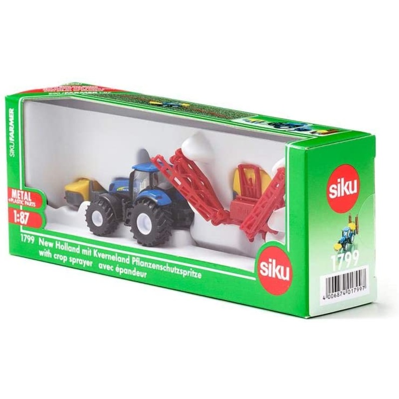 SIKU 1799 NEW HOLLAND TRACTOR WITH KVERNLAND SPRAYER 1:87TH SCALE
