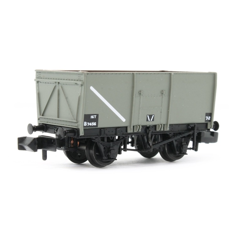 GRAHAM FARISH 377-450C 16T SLOPE SIDED MINERAL WAGON BR GREY