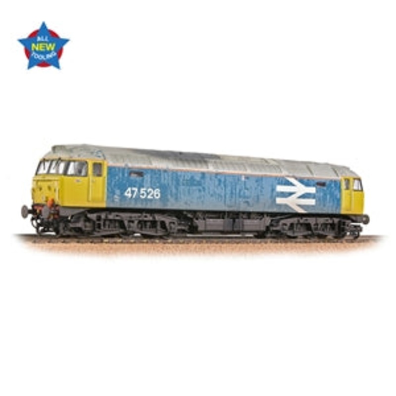 BACHMANN  35-421  CLASS 47/4 47526 BR BLUE LARGE LOGO WEATHERED