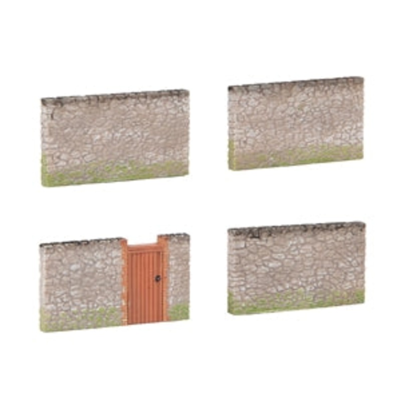 GRAHAM FARISH 42-288 LOW RELIEF URBAN STONE WALLING X 4