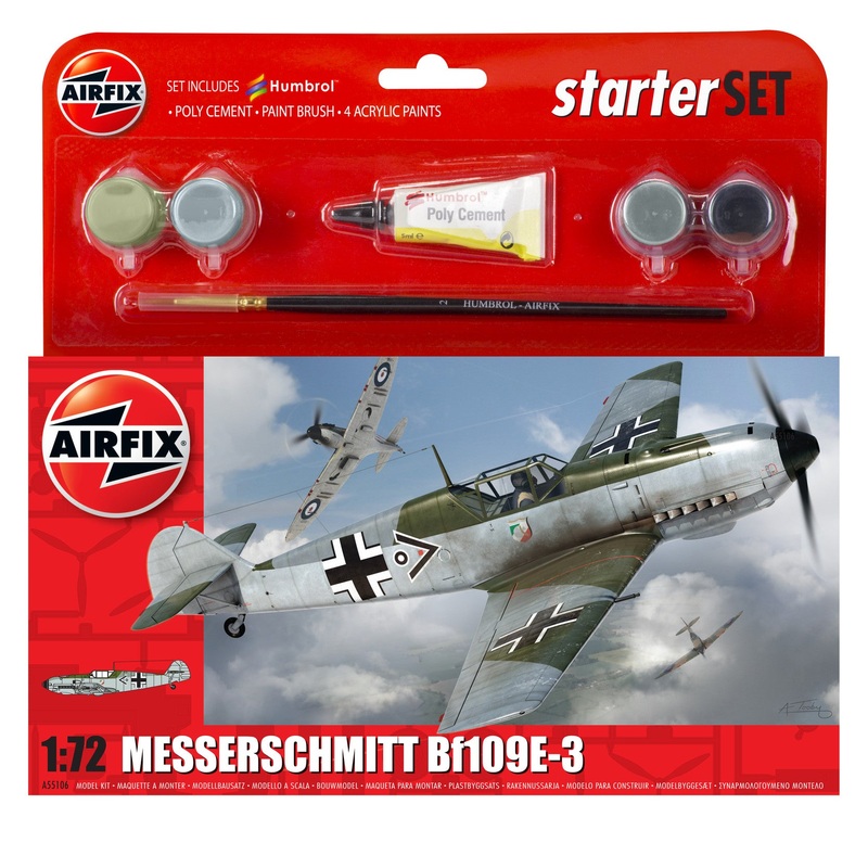 AIRFIX A55106A  MESSERCHMITT BF109E-3  1/72ND SCALE STARTER KIT