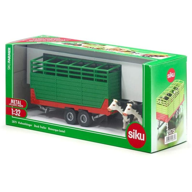SIKU 2875 LIVESTOCK TRAILER WITH 2 HOLSTEIN COWS 1:32 SCALE