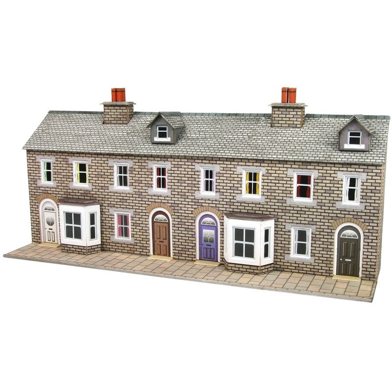 METCALFE PN175 N SCALE LOW RELIEF STONE TERRACED HOUSE FRONTS