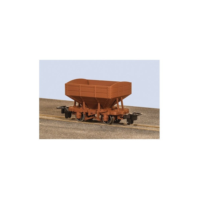PECO GR-3340UB SNAILBEACH  DISTRICT RAILWAY 4 WHEEL HOPPER WAGON PLAIN BROWN  OO9 SCALE