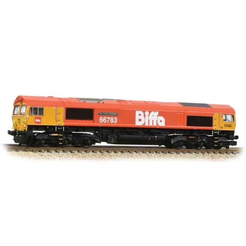 GRAHAM FARISH 371-399 CLASS 66/7 66783 THE FLYING DUSTMAN BIFFA