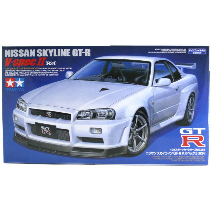 TAMIYA 24258 NISSAN SKYLINE GT-R V-SPEC II R34 CAR KIT 1/24  SCALE
