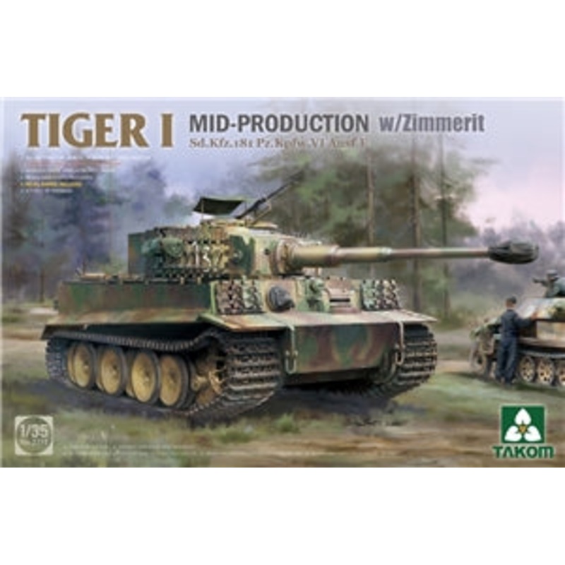 TAKOM 2198  German WWII Tiger I Mid-production w/ Zimmerit 1/35 SCALE