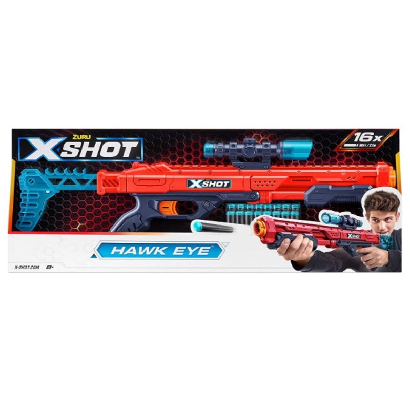X SHOT 36435 HAWK EYE FOAM DART GUN IN RED