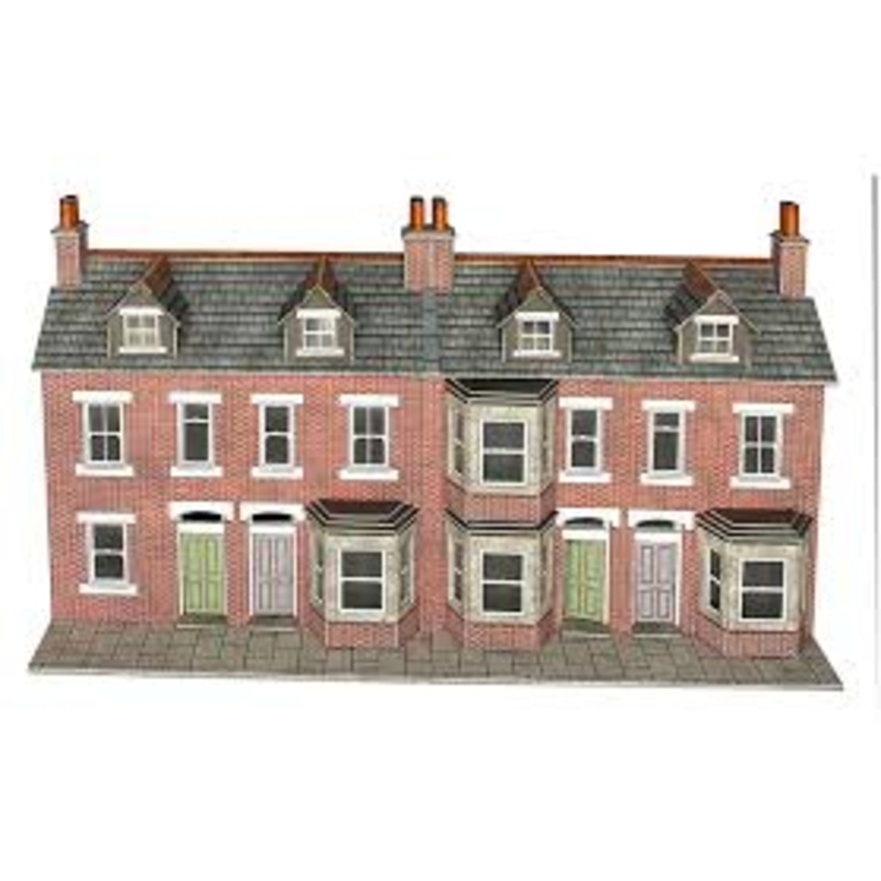 METCALFE PO302 00/H0 SCALE LOW RELIEF RED BRICK TERRACED HOUSE FRONTS